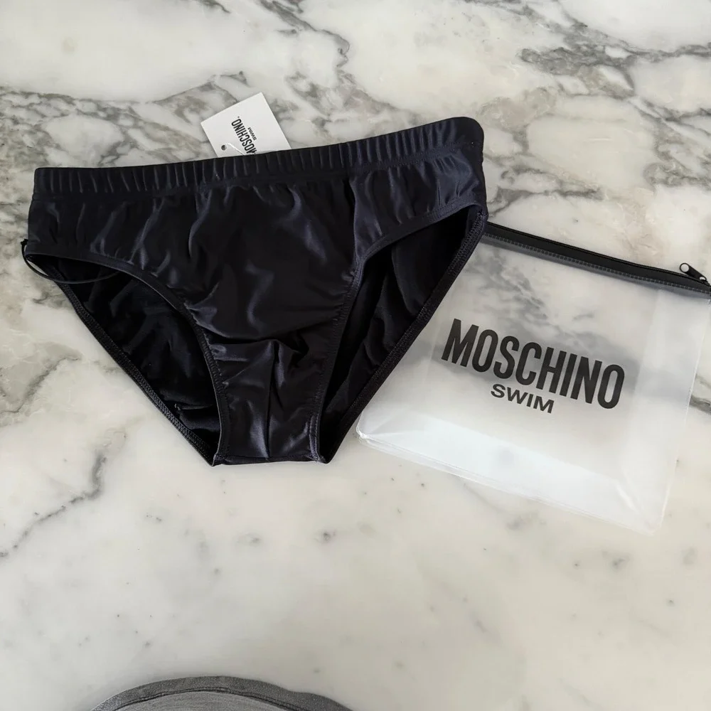 MOSCHINO Swim Black & Gold‎ Swim Briefs Size: X-Small - NWT
